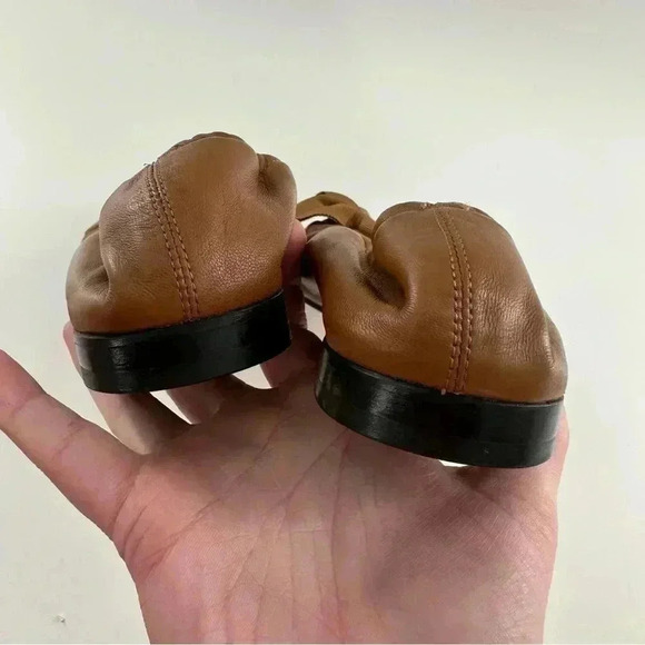 Mansur Gavriel ballet flats size 37 7 brown leather square toe bow balletcore - Picture 11 of 12